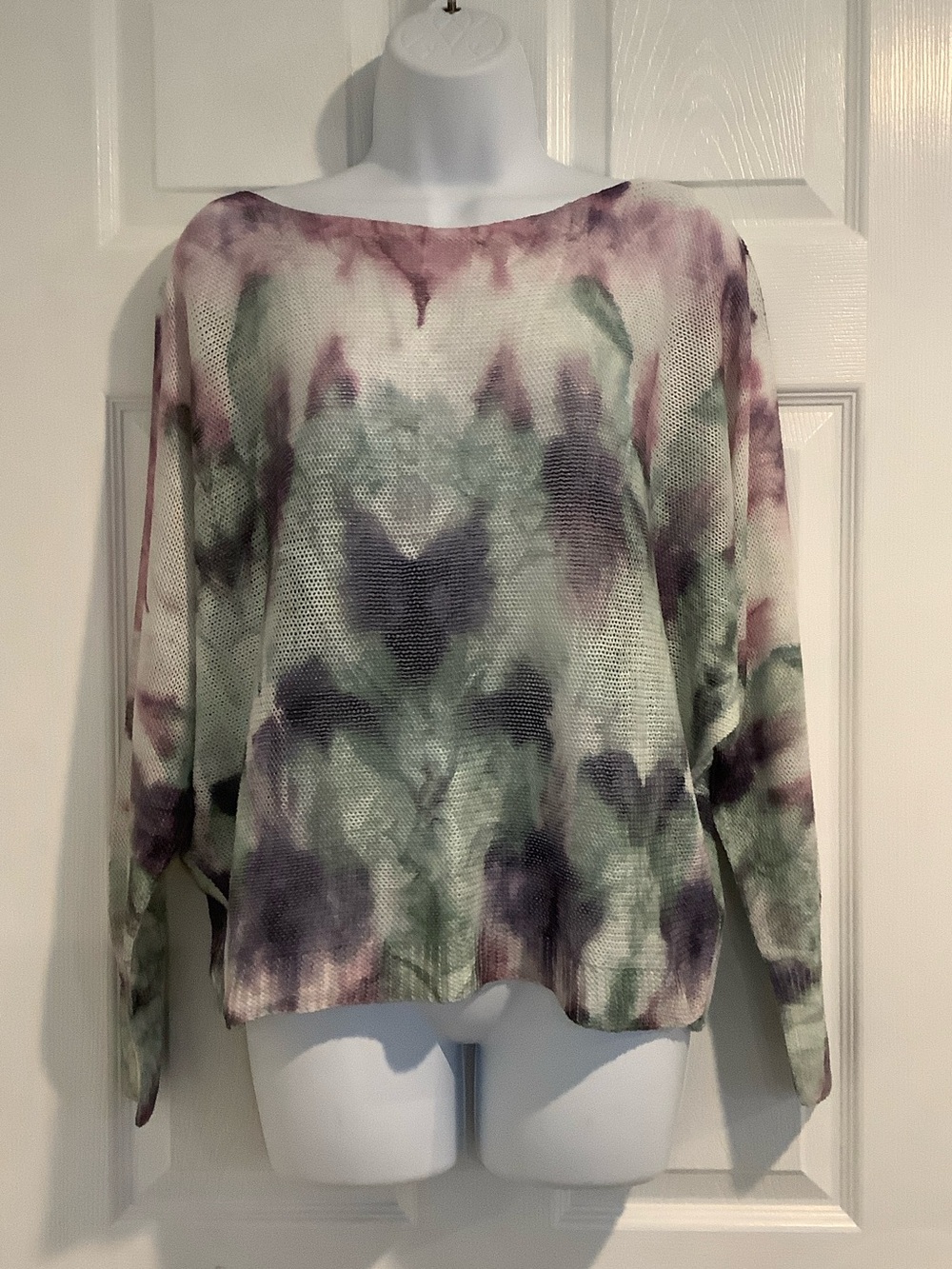 ANNA MELANI ANTHROPOLOGIE Made In Italy Watercolor Loose Knit  Fall Sweater M